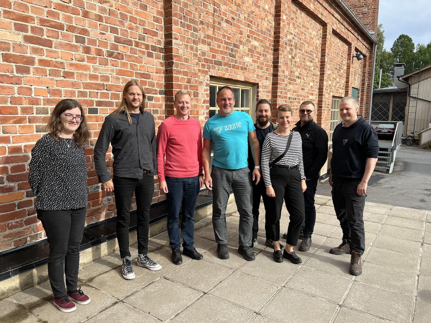 Från vänster i bild: Katrin Asplund (Novia), Mikael Norrgård (Novia), Tobias Björkskog (Novia), Magnus Johansson, (Visual Magic), Johan Linder (Visual Magic), Therese Sunngren-Granlund (Novia), Eero Paalanen (Novia), Rickard Wallin (Visual Magic)